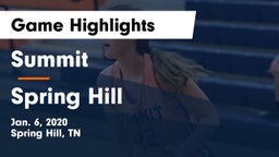 Summit  vs Spring Hill  Game Highlights - Jan. 6, 2020