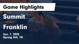 Summit  vs Franklin  Game Highlights - Jan. 7, 2020