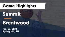 Summit  vs Brentwood  Game Highlights - Jan. 23, 2021