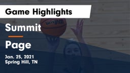 Summit  vs Page  Game Highlights - Jan. 25, 2021
