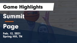 Summit  vs Page  Game Highlights - Feb. 12, 2021