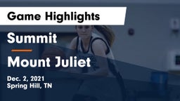 Summit  vs Mount Juliet  Game Highlights - Dec. 2, 2021