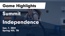 Summit  vs Independence  Game Highlights - Jan. 7, 2022