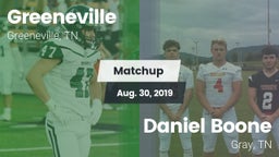 Matchup: Greeneville High vs. Daniel Boone  2019