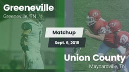 Matchup: Greeneville High vs. Union County  2019