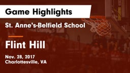 St. Anne's-Belfield School vs Flint Hill  Game Highlights - Nov. 28, 2017