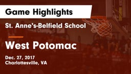 St. Anne's-Belfield School vs West Potomac  Game Highlights - Dec. 27, 2017