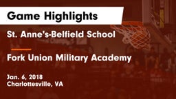 St. Anne's-Belfield School vs Fork Union Military Academy Game Highlights - Jan. 6, 2018