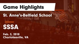 St. Anne's-Belfield School vs SSSA Game Highlights - Feb. 3, 2018