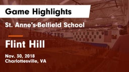 St. Anne's-Belfield School vs Flint Hill  Game Highlights - Nov. 30, 2018