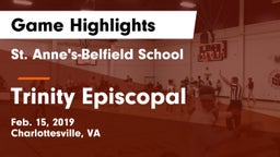 St. Anne's-Belfield School vs Trinity Episcopal  Game Highlights - Feb. 15, 2019