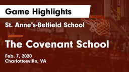 St. Anne's-Belfield School vs The Covenant School Game Highlights - Feb. 7, 2020