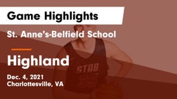 St. Anne's-Belfield School vs Highland  Game Highlights - Dec. 4, 2021