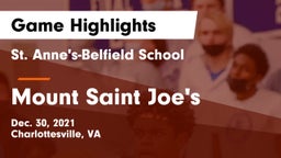 St. Anne's-Belfield School vs Mount Saint Joe's Game Highlights - Dec. 30, 2021