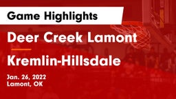 Deer Creek Lamont  vs Kremlin-Hillsdale  Game Highlights - Jan. 26, 2022