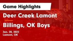 Deer Creek Lamont  vs Billings, OK Boys Game Highlights - Jan. 28, 2022