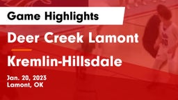 Deer Creek Lamont  vs Kremlin-Hillsdale  Game Highlights - Jan. 20, 2023