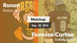Matchup: Ronan  vs. Florence-Carlton  2016