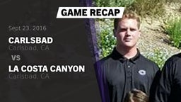 Recap: Carlsbad  vs. La Costa Canyon  2016