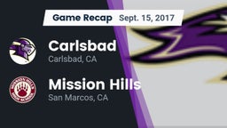 Recap: Carlsbad  vs. Mission Hills  2017