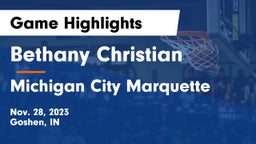 Bethany Christian  vs Michigan City Marquette  Game Highlights - Nov. 28, 2023