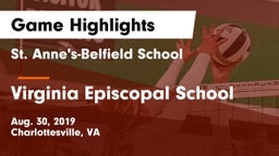 St. Anne's-Belfield School vs Virginia Episcopal School Game Highlights - Aug. 30, 2019