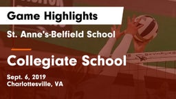 St. Anne's-Belfield School vs Collegiate School Game Highlights - Sept. 6, 2019