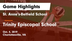 St. Anne's-Belfield School vs Trinity Episcopal School Game Highlights - Oct. 4, 2019