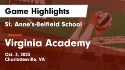 St. Anne's-Belfield School vs Virginia Academy Game Highlights - Oct. 3, 2023