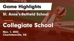 St. Anne's-Belfield School vs Collegiate School Game Highlights - Nov. 1, 2023