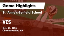 St. Anne's-Belfield School vs VES Game Highlights - Oct. 24, 2023
