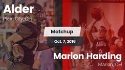 Matchup: Alder  vs. Marion Harding  2016