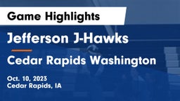 Jefferson  J-Hawks vs Cedar Rapids Washington  Game Highlights - Oct. 10, 2023