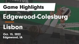 Edgewood-Colesburg  vs Lisbon  Game Highlights - Oct. 15, 2022