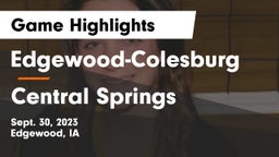 Edgewood-Colesburg  vs Central Springs  Game Highlights - Sept. 30, 2023