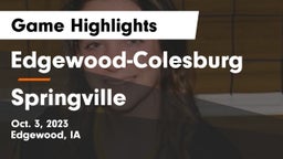 Edgewood-Colesburg  vs Springville  Game Highlights - Oct. 3, 2023