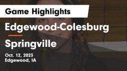 Edgewood-Colesburg  vs Springville  Game Highlights - Oct. 12, 2023