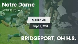 Matchup: Notre Dame High vs. BRIDGEPORT, OH H.S. 2018