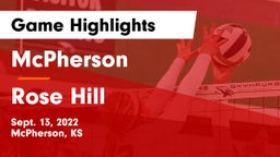 McPherson  vs Rose Hill  Game Highlights - Sept. 13, 2022