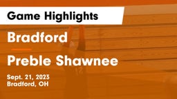 Bradford  vs Preble Shawnee  Game Highlights - Sept. 21, 2023