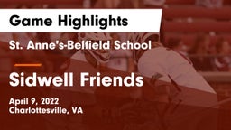 St. Anne's-Belfield School vs Sidwell Friends  Game Highlights - April 9, 2022