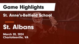 St. Anne's-Belfield School vs St. Albans  Game Highlights - March 20, 2024