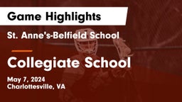St. Anne's-Belfield School vs Collegiate School Game Highlights - May 7, 2024