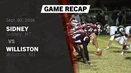 Recap: Sidney  vs. Williston  2016