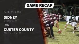Recap: Sidney  vs. Custer County  2016