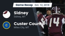 Recap: Sidney  vs. Custer County  2018