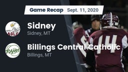 Recap: Sidney  vs. Billings Central Catholic  2020