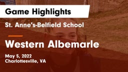 St. Anne's-Belfield School vs Western Albemarle  Game Highlights - May 5, 2022