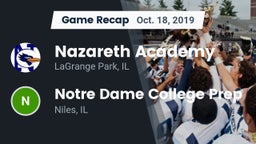 Recap: Nazareth Academy  vs. Notre Dame College Prep 2019