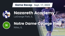 Recap: Nazareth Academy  vs. Notre Dame College Prep 2022